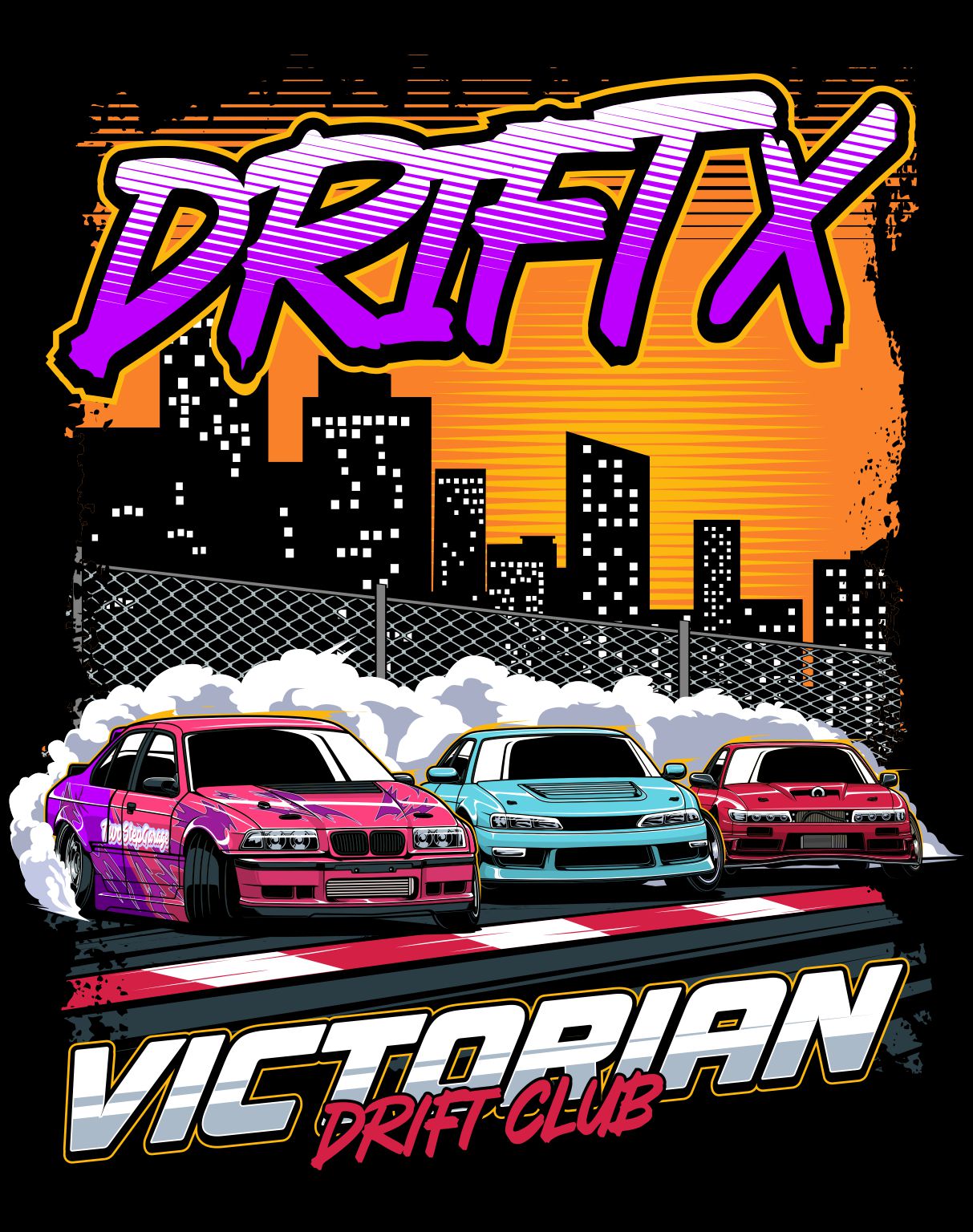 VicDrift Drift X shirts limited edition - tandem design - PRE ORDER for pickup at drift X